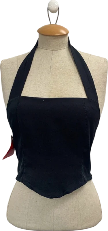 Value Deals EGO Black Halterneck Corset Top UK 8