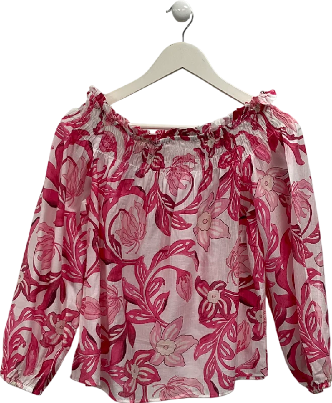 Deal Mania H&M Pink Off The Shoulder Floral Print Top UK S