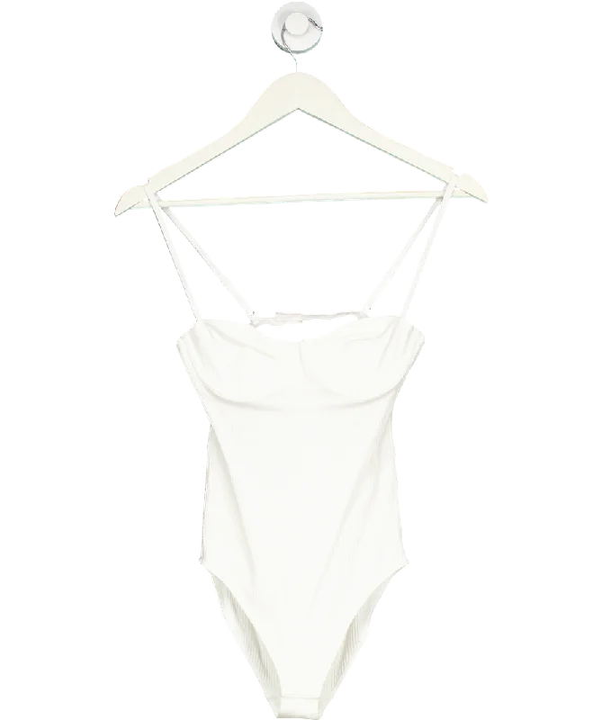Limited Quantity H & M White Ribbed Body Suit UK 34B