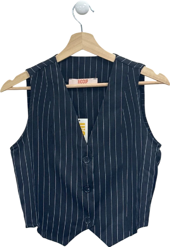 Holiday Sale Hiccup Black Pinstripe Waistcoat UK 8