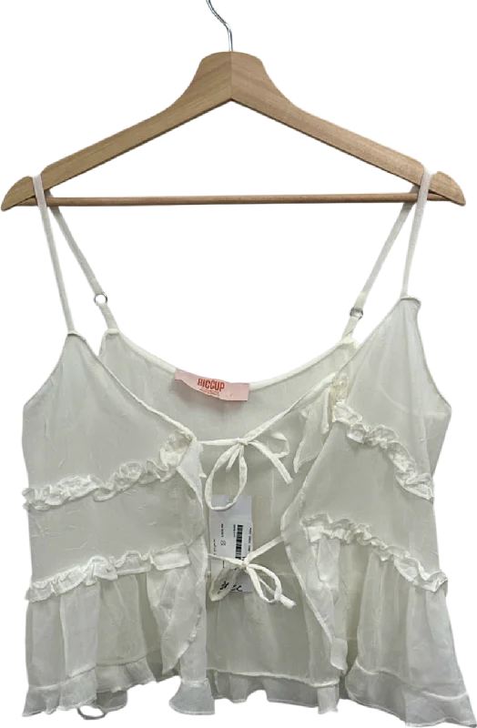 Special Savings Hiccup White Ruffle Camisole Top UK 8