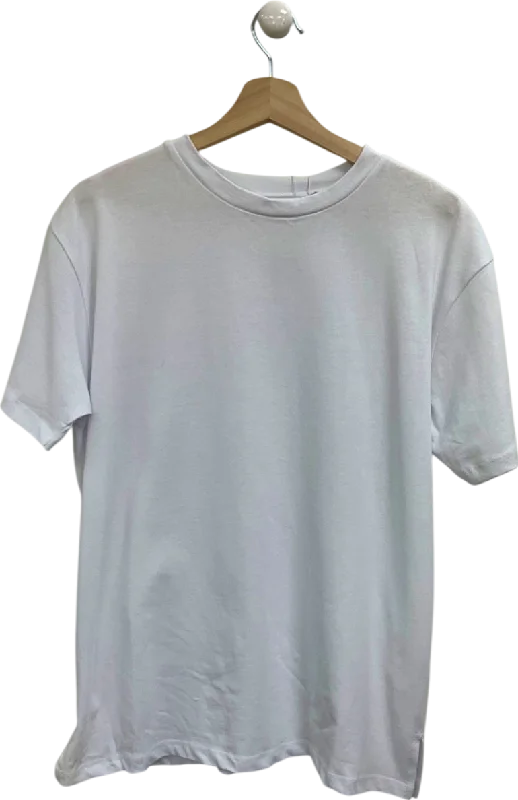 Take Advantage In The Style White Oversized Boyfriend Embroidered Sleeve T-Shirt UK 8