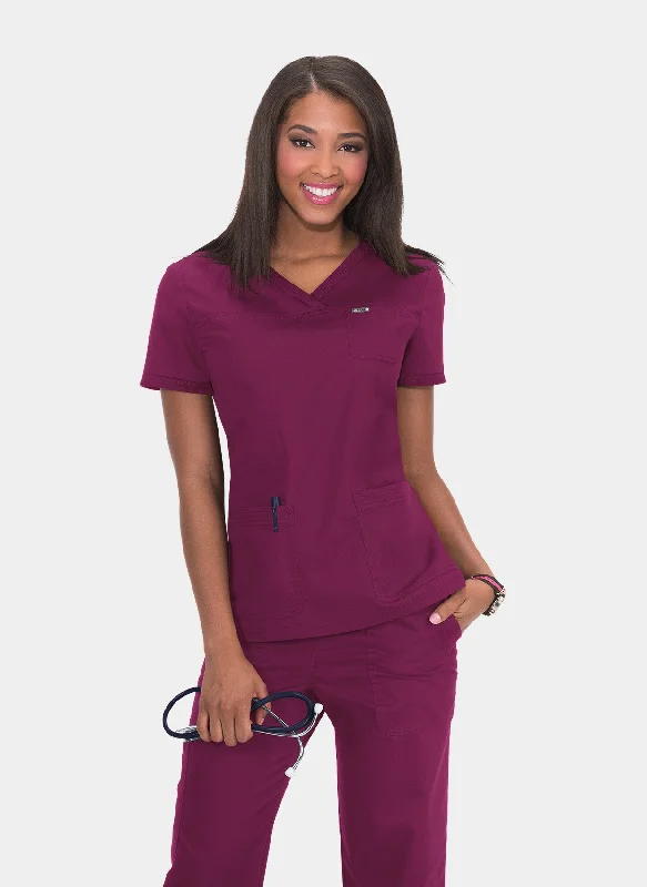 Discount Mania Koi Classics Nicole Scrub Top - Wine