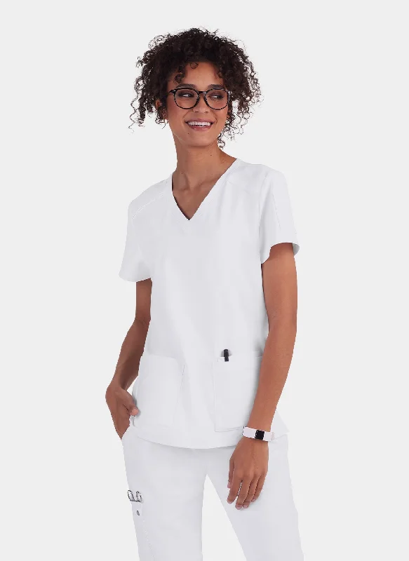 Koi Cureology Cardi Scrub Top - White