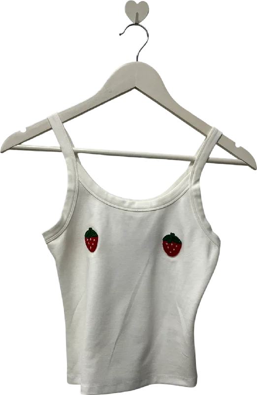 Special Buy Lovers and Friends White Strawberry Tank Top UK XS