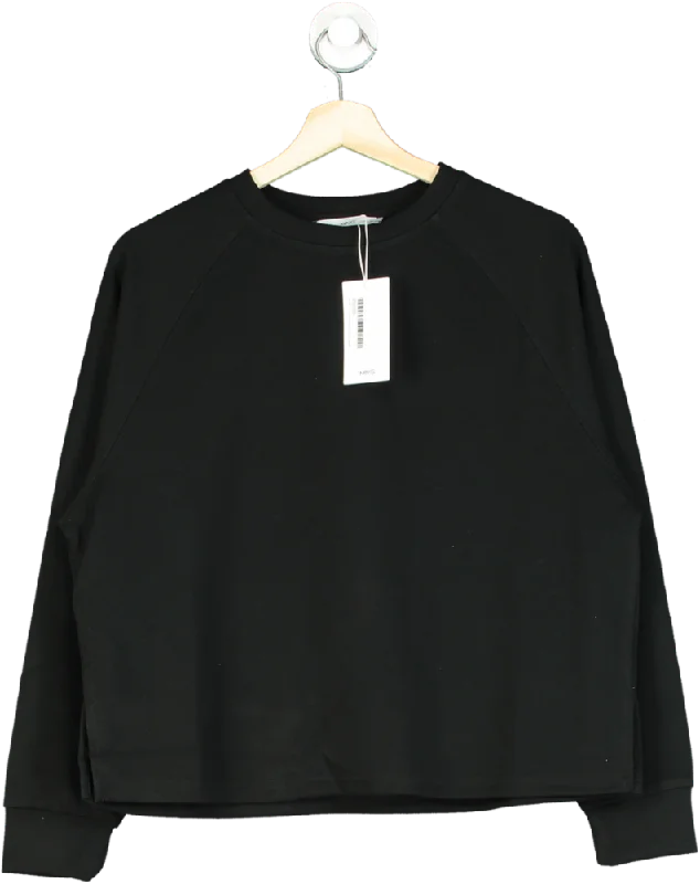 Mega Sale MANGO Black Decorative Stitching Sweatshirt UK XS