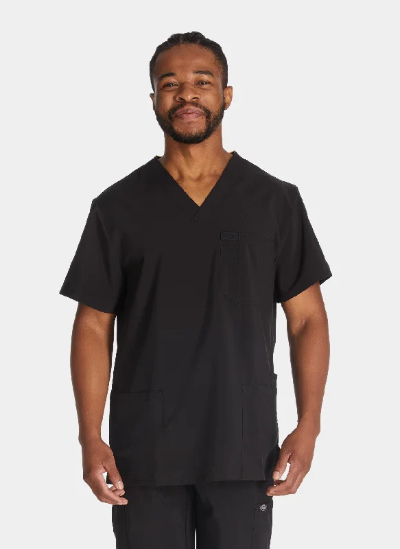 Final Clearance Dickies EDS Essentials Men's V-Neck Scrub Top DKE645 - Black