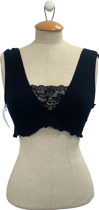 Unmissable Offer Nasty Gal Black Seamless Lace Trim Bralette S-M