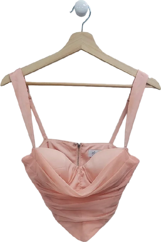 Super Sale Oh Polly Pink Draped Corset Top UK 8