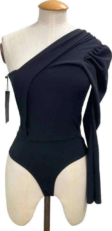 Special Savings PrettyLittleThing Black One Shoulder Bodysuit UK 6