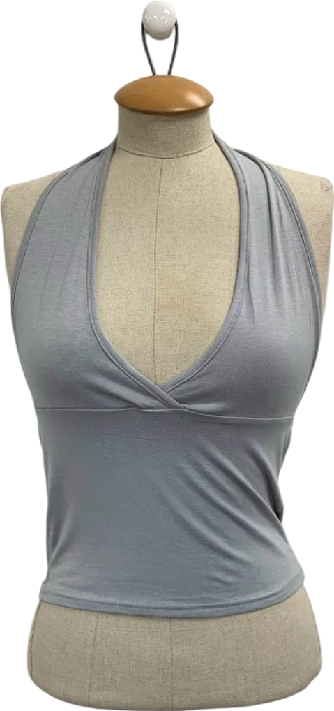 Unbeatable Prices PrettyLittleThing Grey Modal Cotton Wrap Bust Halter Top UK 8