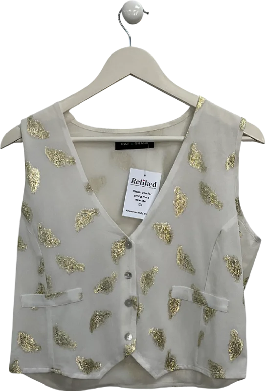 Price Blitz Raf & Grace Cream Sadie Feather Waistcoat UK S/M