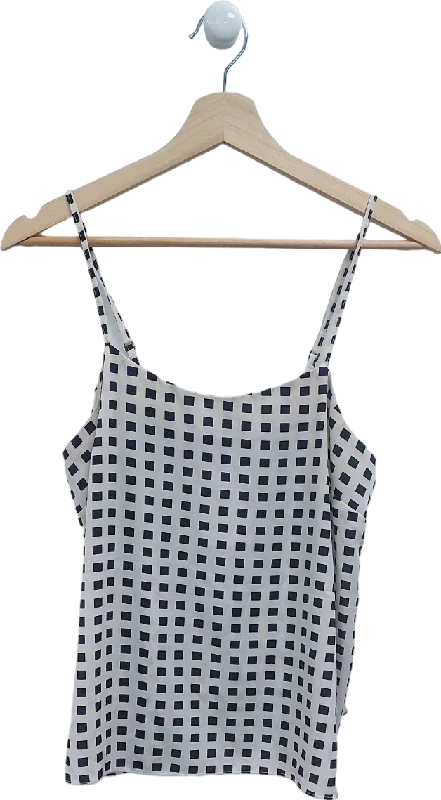 Stock Clearance River Island White Checkered Cami Top UK 12