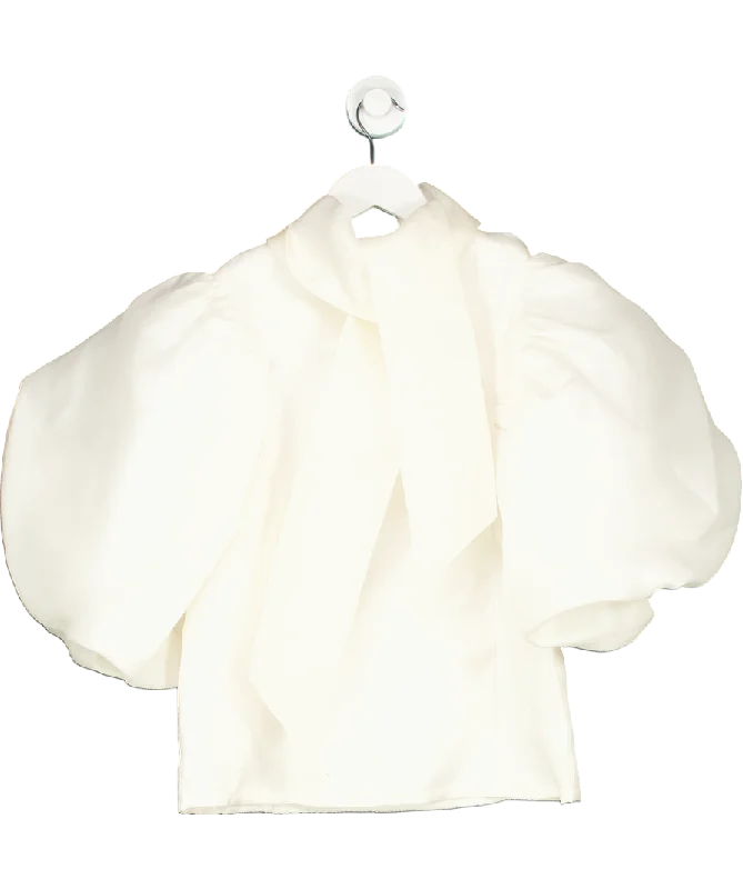 Mega Deal rosae White Le Claude Pussy Bow Blouse UK 8