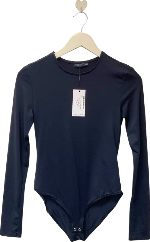 Limited Time Offer Stradivarius Black Long Sleeve Bodysuit UK S