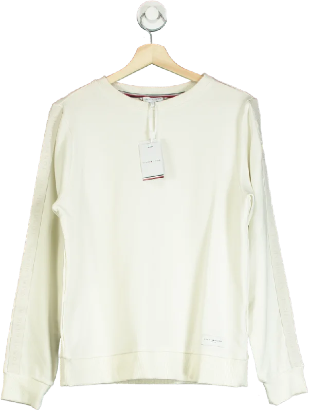 Price Drop Tommy Hilfiger Cream Established Track Pyjama Top UK S/M