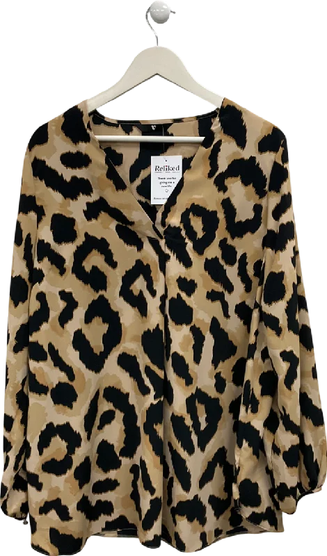 Closeout Sale Very Brown Leopard Print Tunic Top UK 24