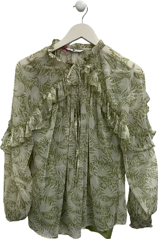 Savings Spectacular Very Green Sheer Blouse UK 12