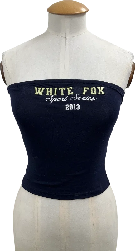 Customer Appreciation Sale White Fox Blue A Power Move Strapless Top UK XXS