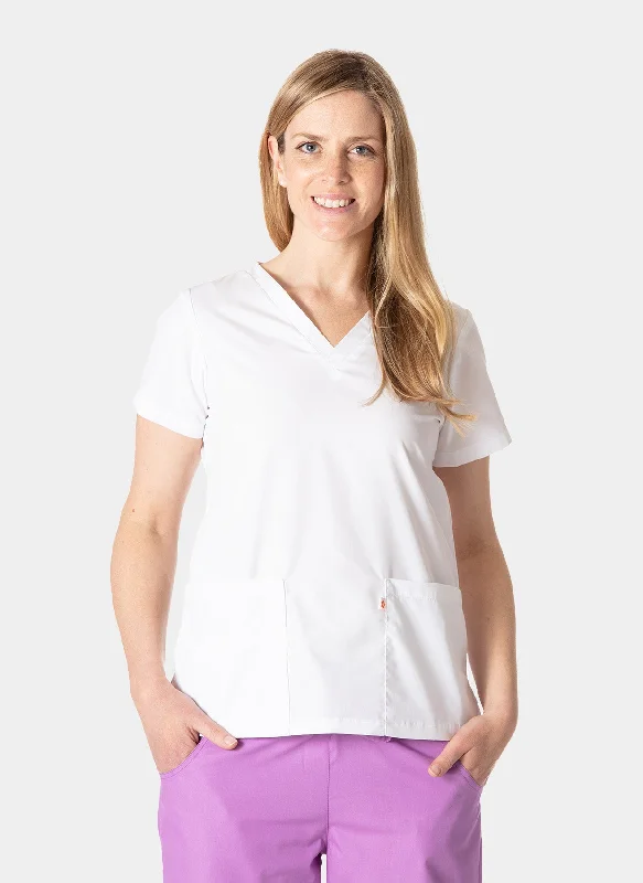Great Deals HappyFIT Lily Scrub Top - White