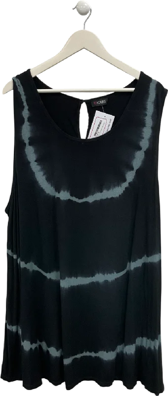 Bargain Bin Yours Black Tie Dye Effect Tank Top UK 24