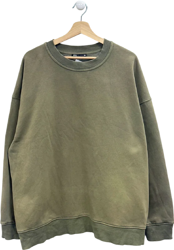 Seasonal Sale Zara Olive Green Sweatshirt UK XL