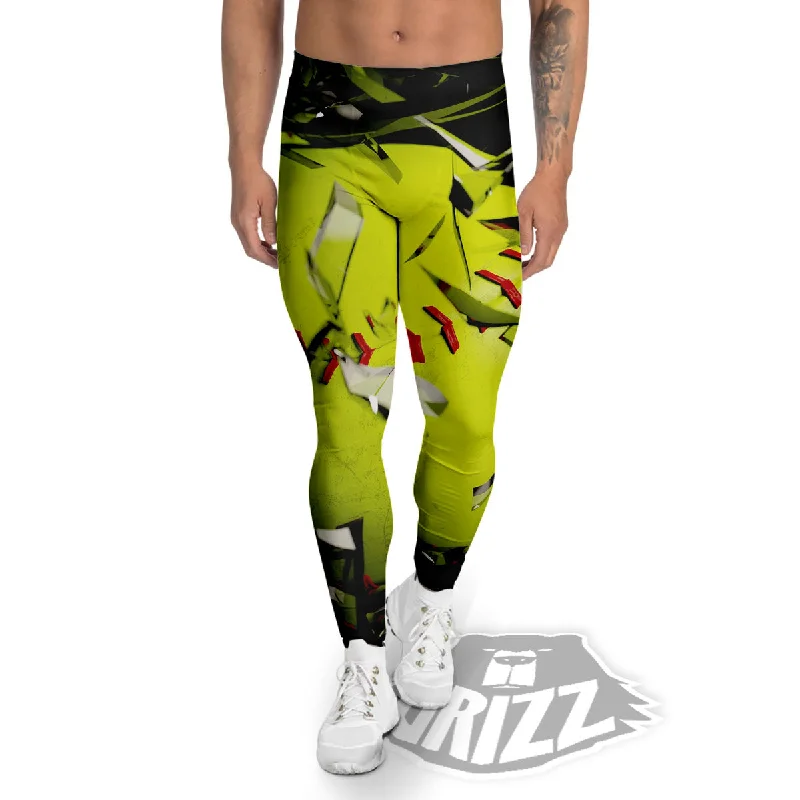 3D Baseballs Print Men's Leggings