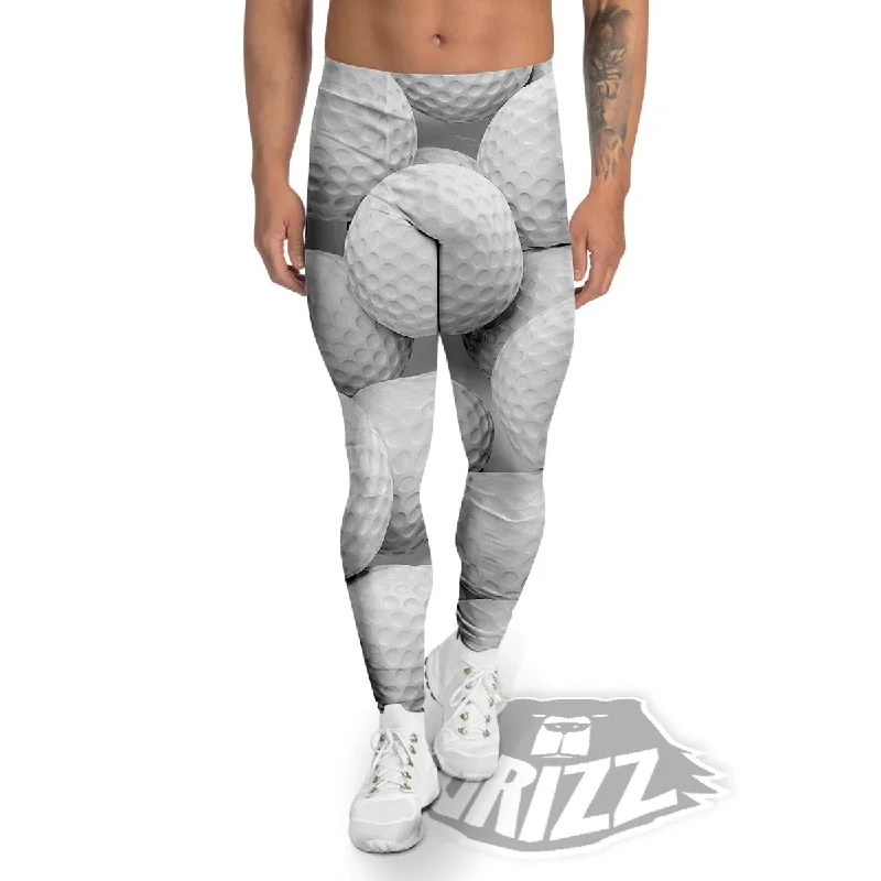 Price Rollback 3D Golf Ball Print Men's Leggings