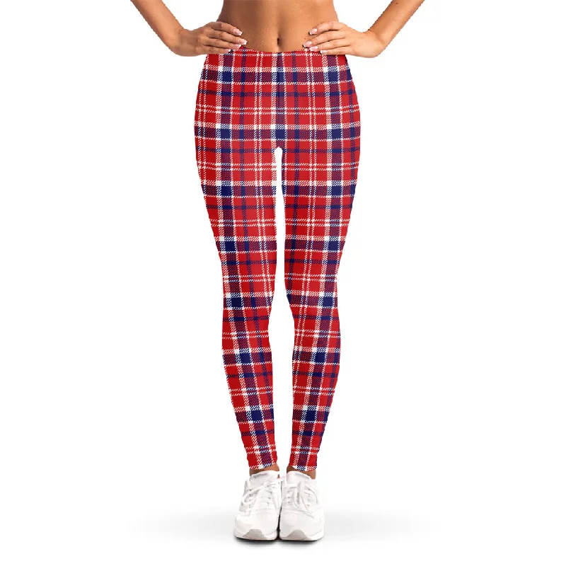 Sneak Peek Sale 4th of July American Plaid Print Women's Leggings