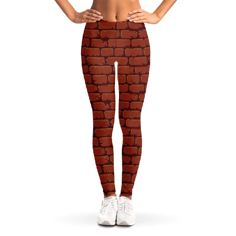 Special Offer 8-Bit Pixel Brick Wall Print Women's Leggings