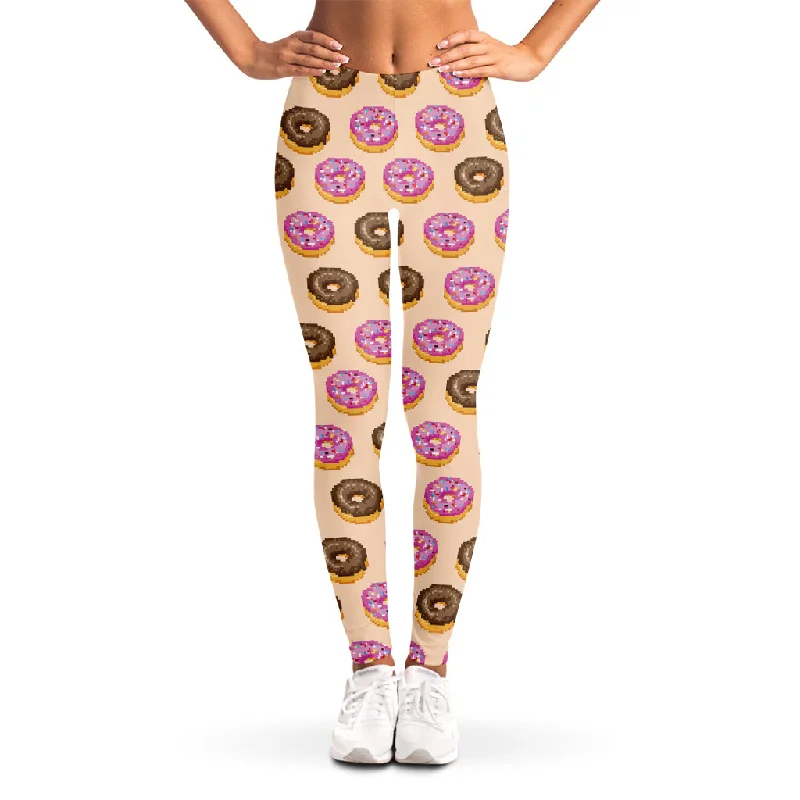 Grand Opening Sale 8-Bit Pixel Donut Print Women's Leggings