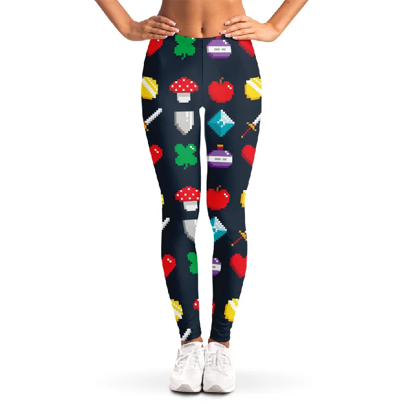 Limited Edition 8-Bit Pixel Game Items Print Women's Leggings