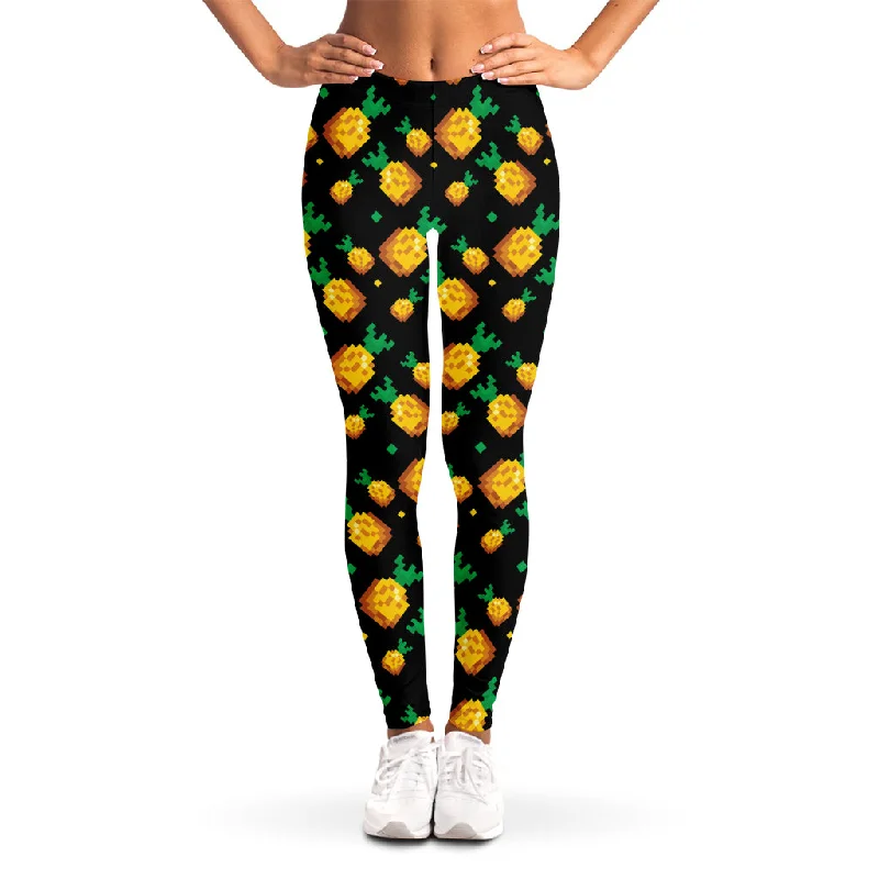 Weekend Special 8-Bit Pixel Pineapple Print Women's Leggings
