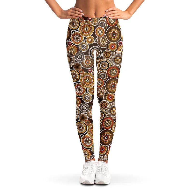 Year-End Sale Aboriginal Art Dot Pattern Print Women's Leggings