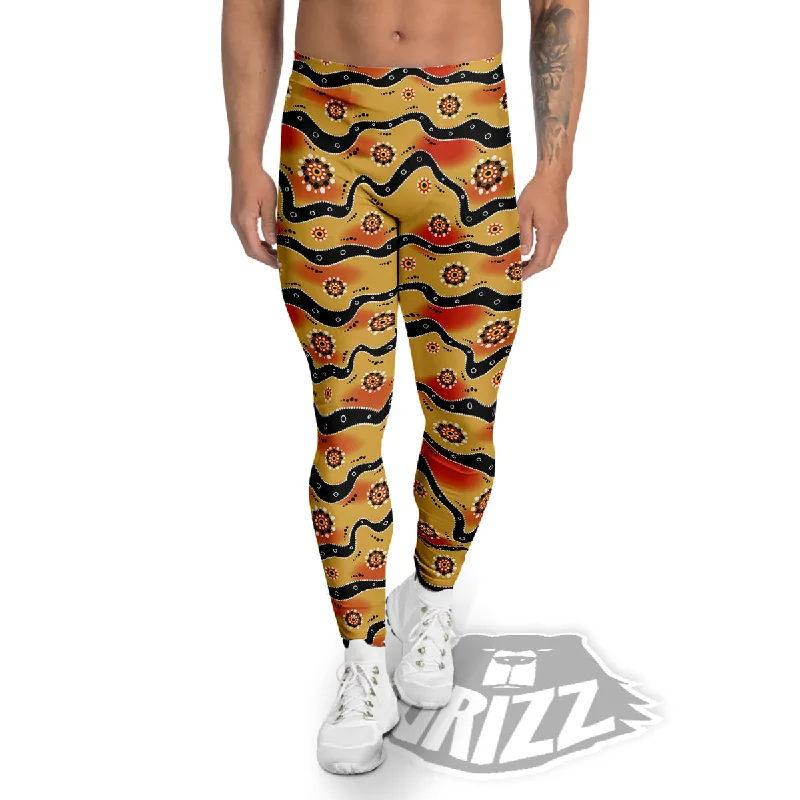 Aboriginal Australian Print Pattern Men's Leggings