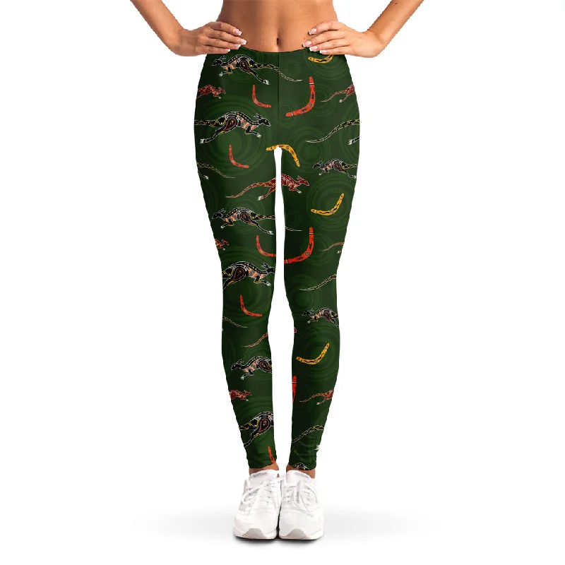 Unmissable Offer Aboriginal Boomerang And Kangaroo Print Women's Leggings