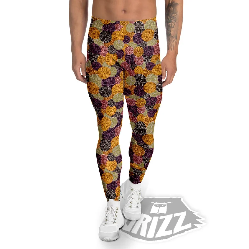 Aboriginal Dot Australian Print Pattern Men's Leggings