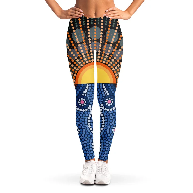 Today Only Aboriginal Indigenous Sunset Art Print Women's Leggings
