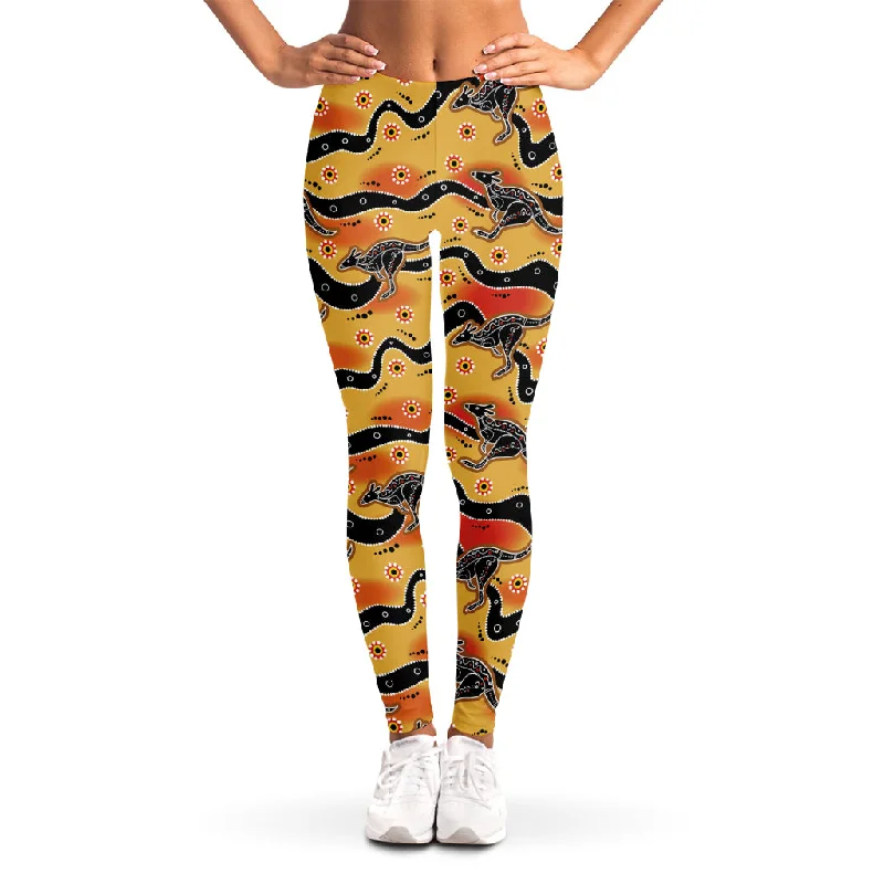 Best Seller Aboriginal Kangaroo Pattern Print Women's Leggings