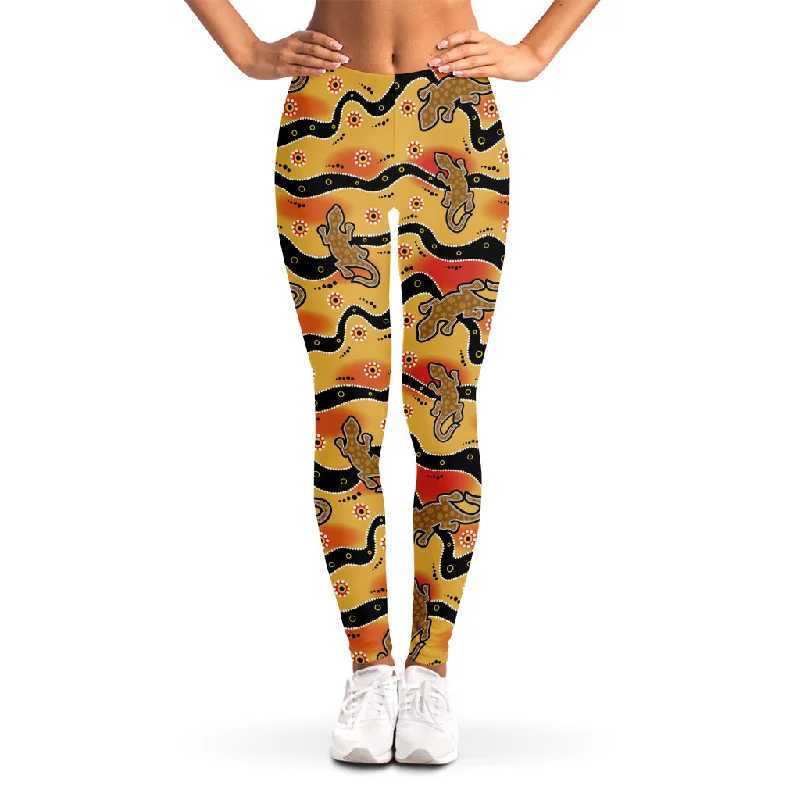 Savings Galore Aboriginal Lizard Pattern Print Women's Leggings
