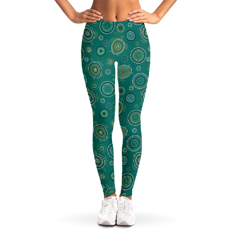 Special Offer Aboriginal Sea Turtle Pattern Print Women's Leggings