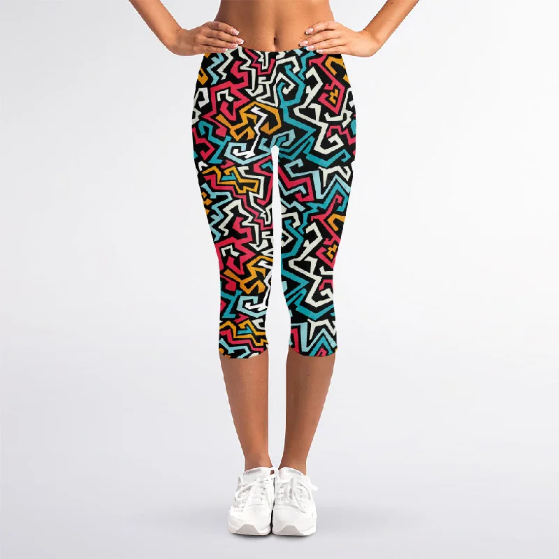 Unmissable Offer Abstract Funky Pattern Print Women's Capri Leggings
