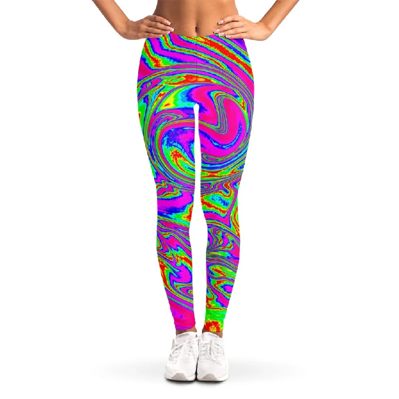 Members Only Abstract Psychedelic Liquid Trippy Print Women's Leggings