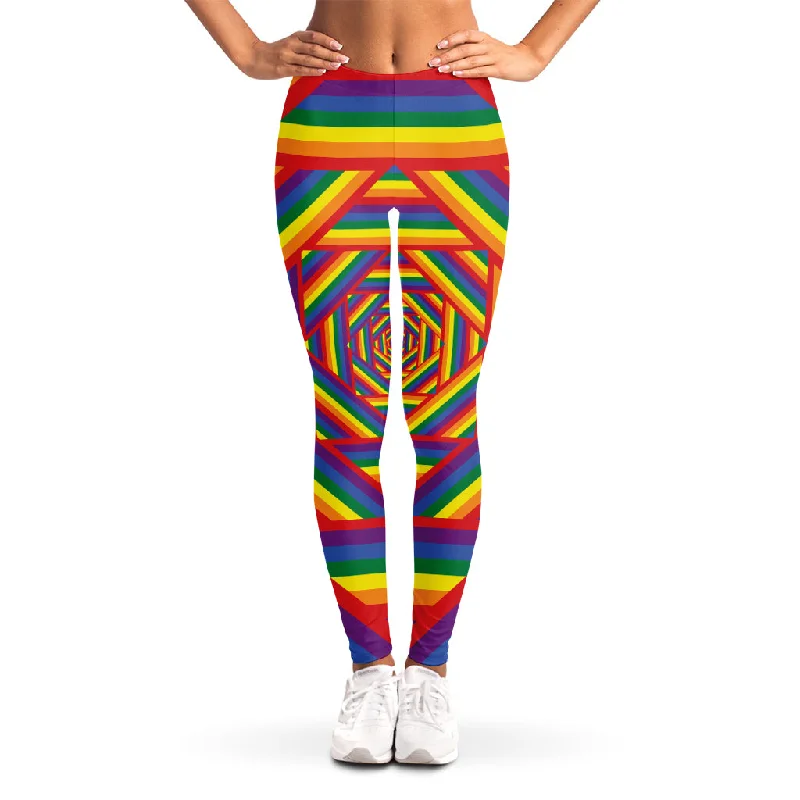 Special Discount Abstract Rainbow LGBT Stripes Print Women's Leggings