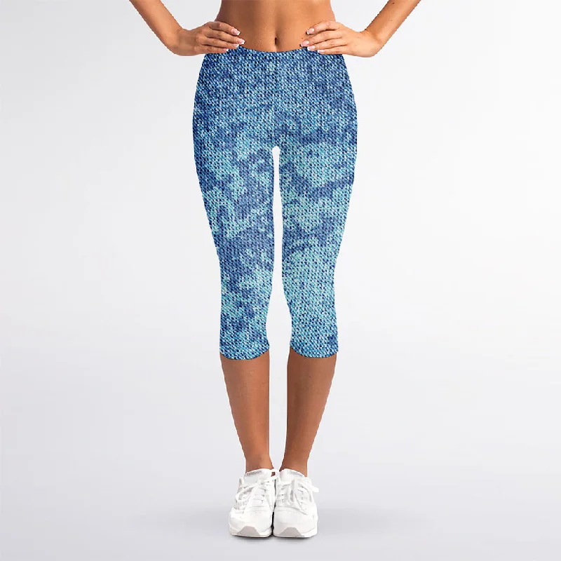 YEAR-End Clearance Acid Wash Denim Jeans Pattern Print Women's Capri Leggings