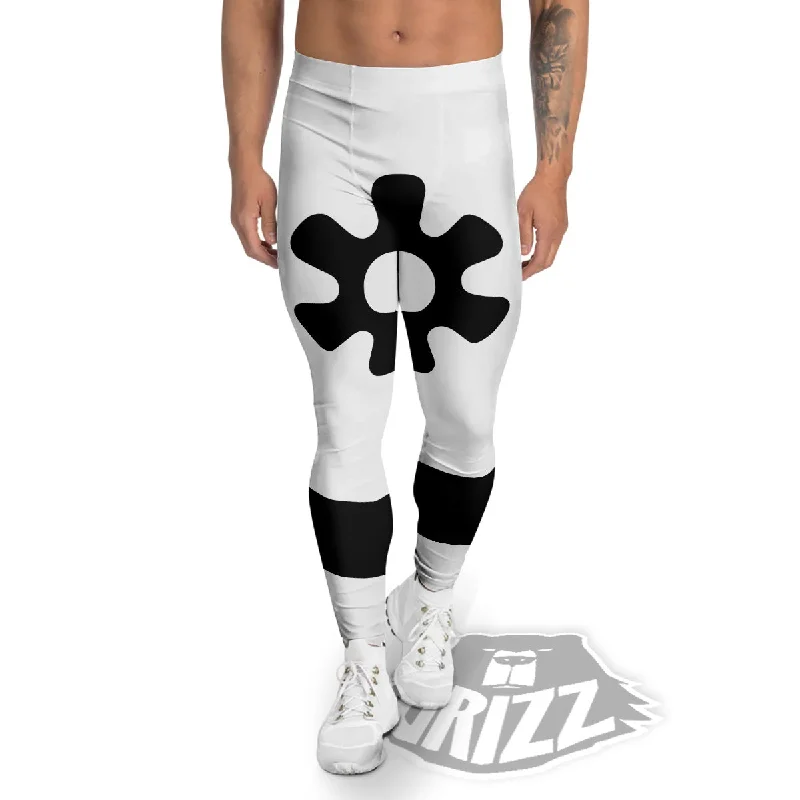 Adinkra Tribe Symbols White And Black Men's Leggings