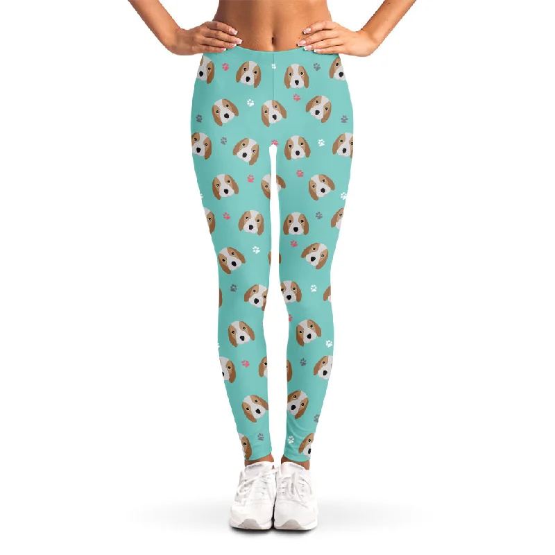 Huge Discounts Adorable Beagle Puppy Pattern Print Women's Leggings