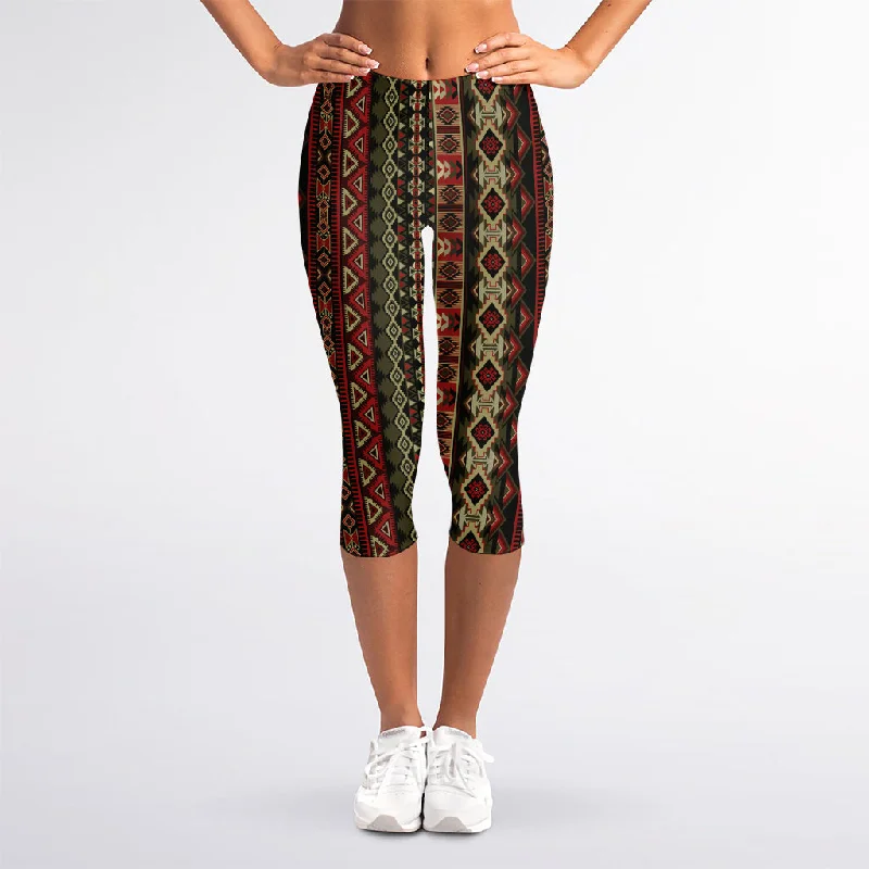 Reduced Prices African Ethnic Pattern Print Women's Capri Leggings
