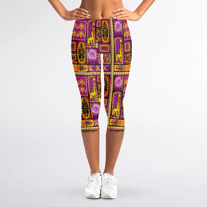 Price Reduction African Ethnic Tribal Inspired Print Women's Capri Leggings