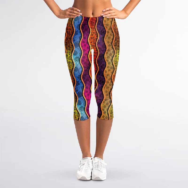 Exclusive Savings Afro Ethnic Inspired Print Women's Capri Leggings
